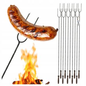 WIDELEC OGNISKOWY KIJ DO KIEŁBASY KIJKI WIDELCE NA GRILLA 125 CM 10 SZT